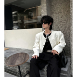 C316WT1265P138秋冬新款小香风短款圆领无领高级感外套夹克，男装夹克，电商C316