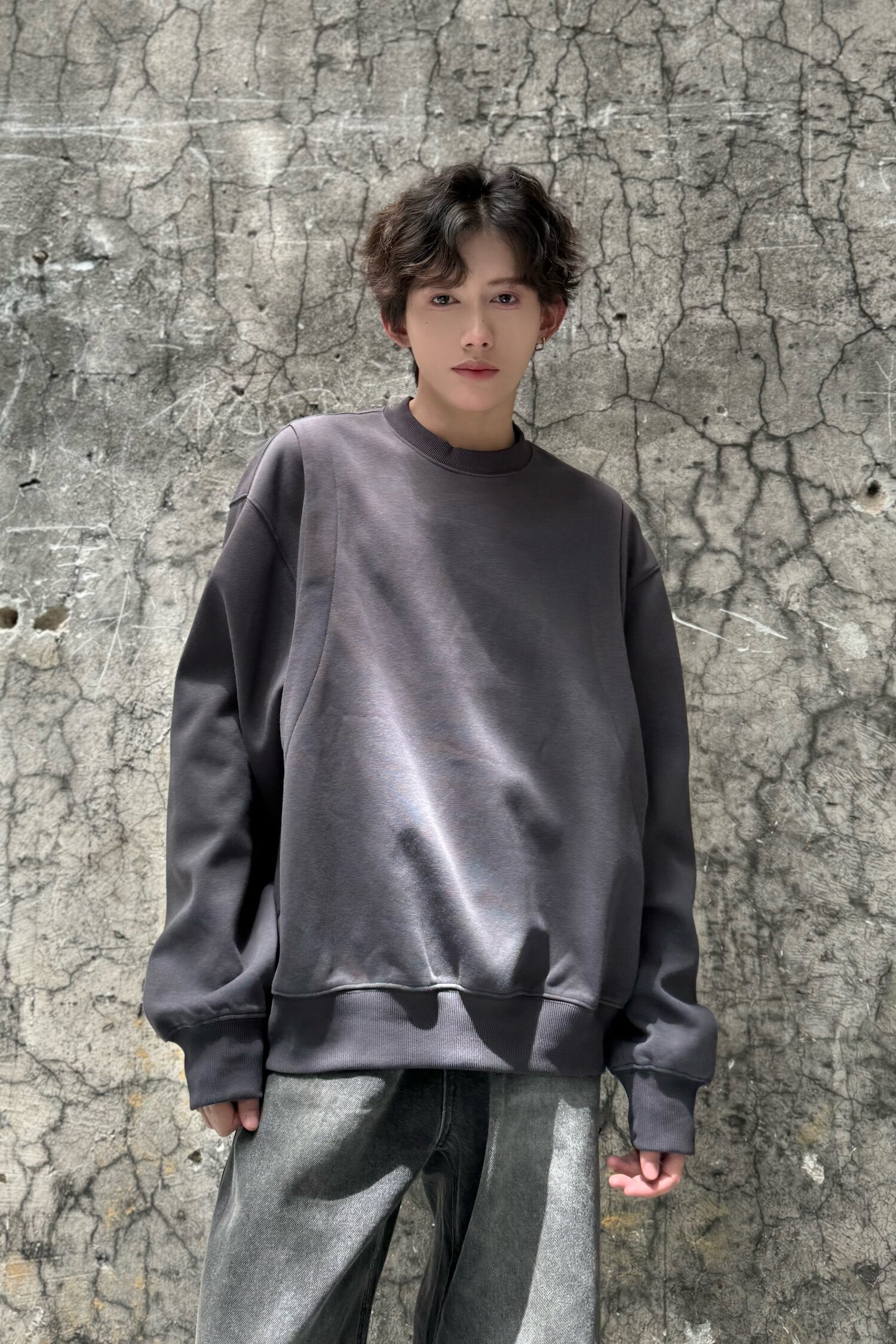 C316WY1232P58秋装新款短款卫衣圆领结构时尚宽松个性松弛感,男装卫衣,电商C316