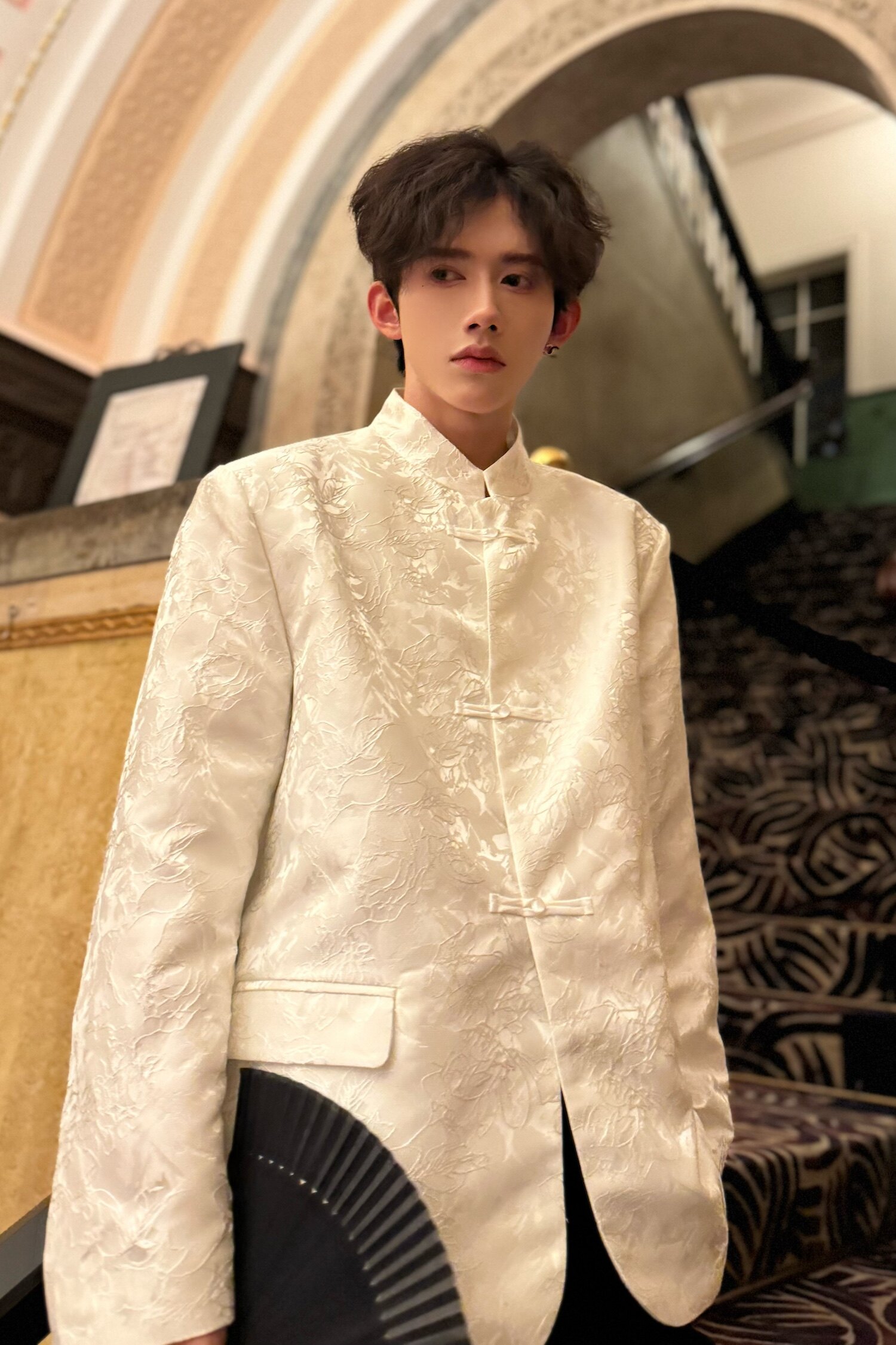 C316XZ854P158198春夏新款新中式时尚刺绣西服外套黑白,男装西服,电商C316