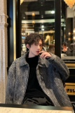 C316JK826P128初春毛呢夹克外套时尚短款夹克衫呢子简约款男装，男装夹克，电商C316