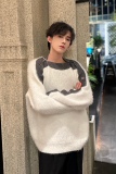 C316MY903P108冬装新款拼接毛毛个性设计无性别时尚毛衣针织衫，男装针织衫/毛衣，电商C316