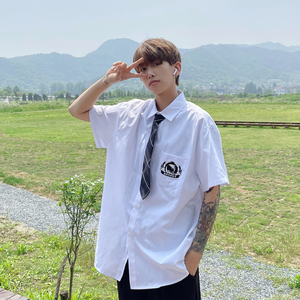 C316 CS656 P48夏装新款短袖衬衫DKJK制服班服学院风情侣装现货图片