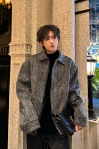 C316 JK826 P128 初春毛呢夹克外套时尚短款夹克衫呢子简约款男装图片