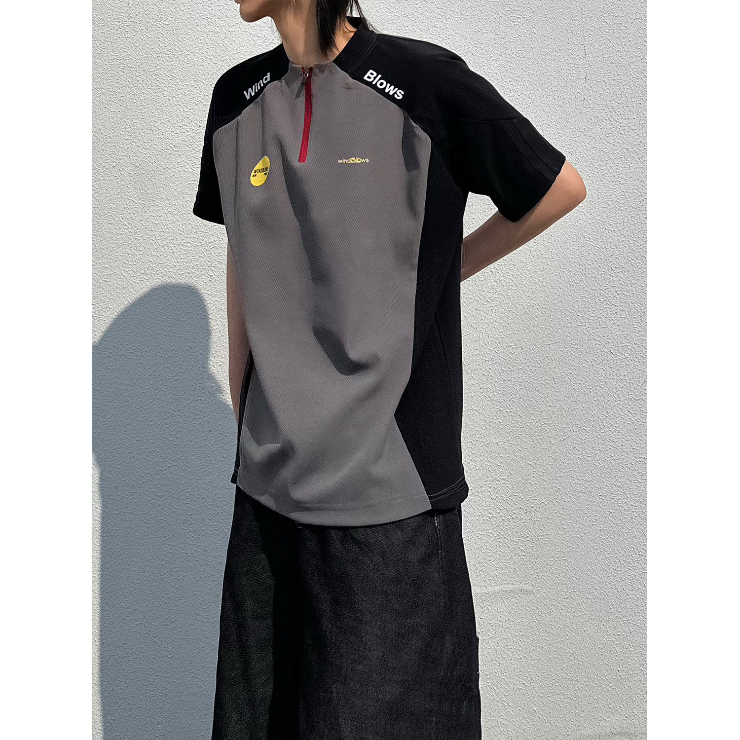 C316T8206P38原版品质短袖T恤拼接撞色tee速干衣时尚运动男女,男装T恤,电商C316