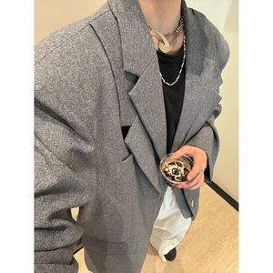 C316 XZ1277 P138秋冬新款宽松双领西服松弛感外套时尚休闲西装图片