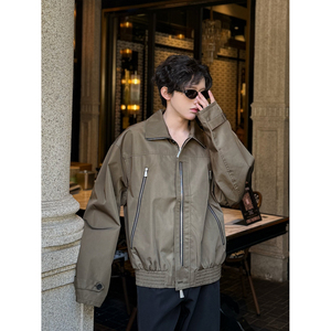 C316 JK1072 P128 春装新款夹克拉链时尚短款外套个性翻领夹克衫，男装夹克，电商C316