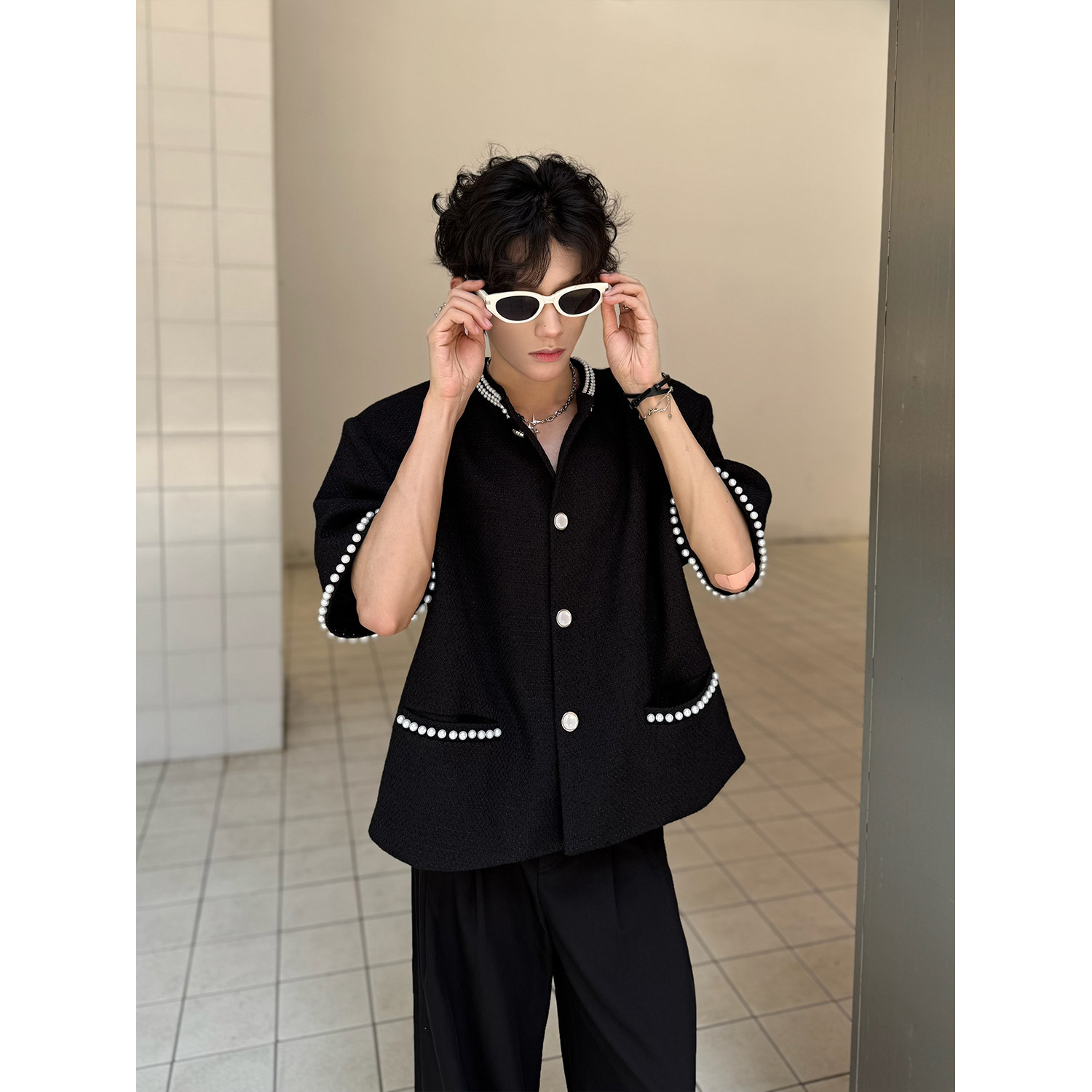C316Jk8325P118小香风珍珠系列小香风外套时尚宽松小清新男装,男装夹克,电商C316