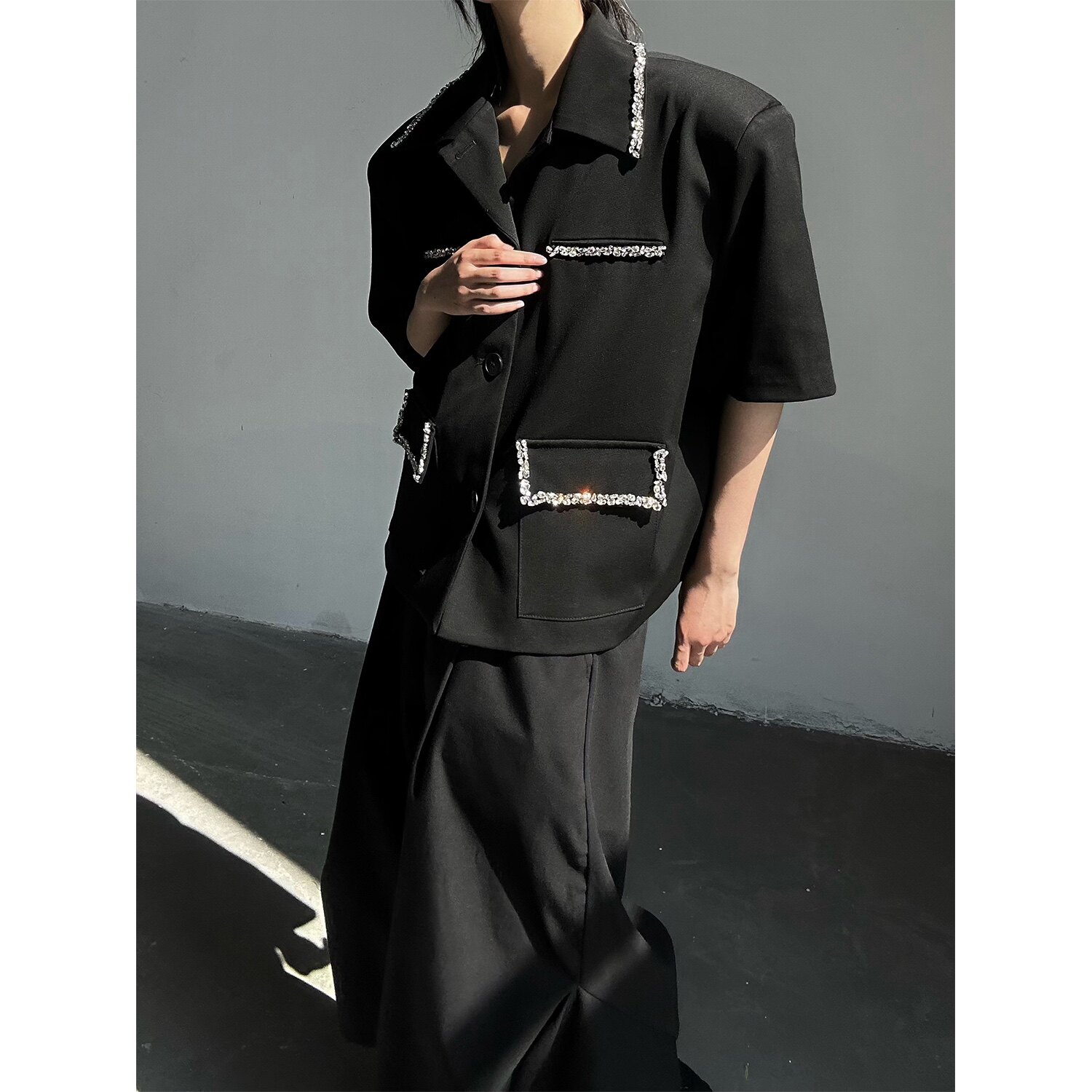 C316XZ8160P98夏装新款短袖西服小香风个性外套西装,男装西服,电商C316