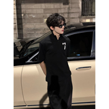 C316T8319P48夏装新款短袖T恤速干透气半高领拉链tee黑色，男装T恤，电商C316