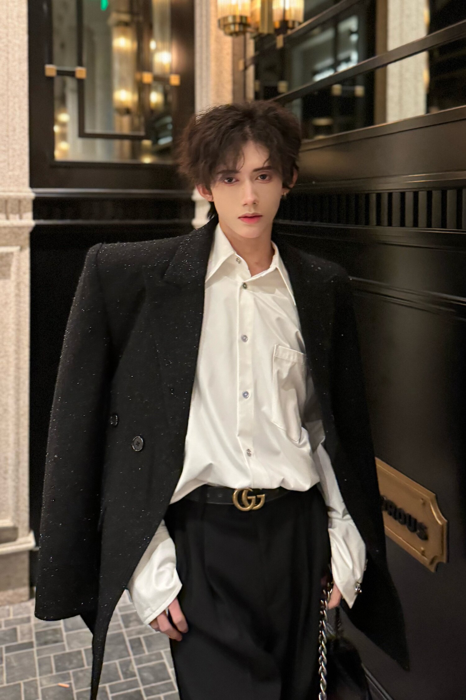 C316XZ835P138春装新款时尚亮片西服修身西装短款外套高级男,男装西服,电商C316