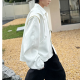 C316JK1236P138秋装新款夹克衫拼接白色短款外套美式松弛感，男装夹克，电商C316