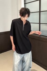 C316 T1145 P48 夏装新款短袖polo衫时尚白色黑色个性简约T恤百搭图片