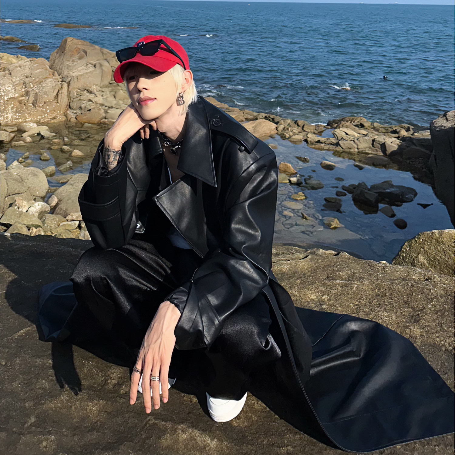 C316PY208P198秋冬重工款皮风衣时尚百搭长款网红风衣外套，男装风衣，电商C316