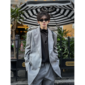 C316 XZ1074 P118 K1074 P68 春装新款西服套装时尚宽松浅灰色图片