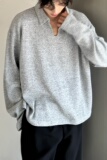 C316MY1992P68秋装新款长袖V领毛衣针织衫松弛感浅灰色线衫，男装针织衫/毛衣，电商C316