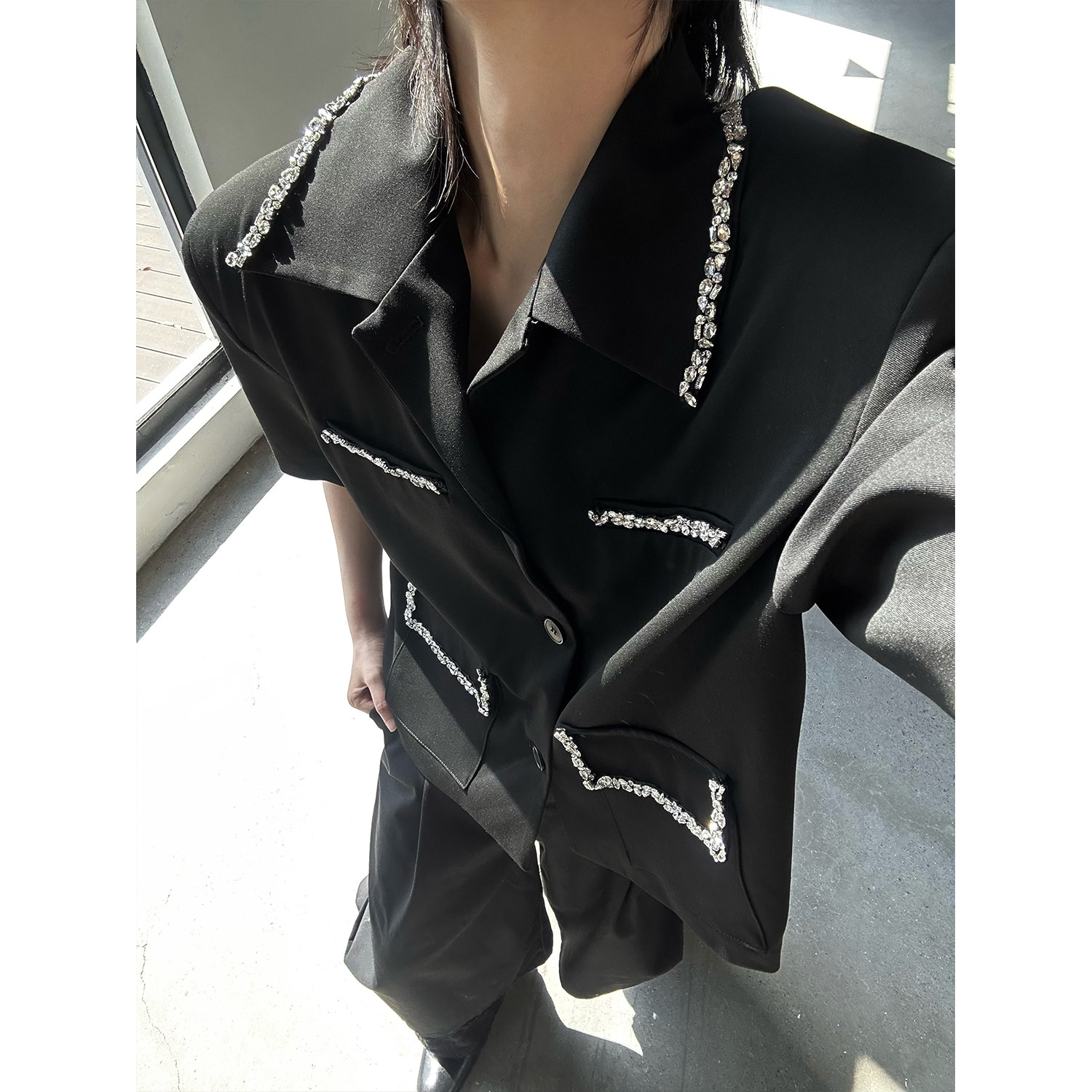 C316XZ8160P98夏装新款短袖西服小香风个性外套西装,男装西服,电商C316
