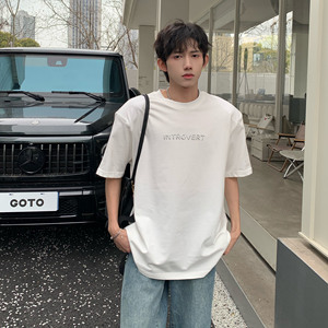 C316 T2331 P38 夏季新款短袖T恤潮流纯棉圆领垫肩设计款tee男潮图片