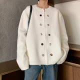 C316MY912P98冬装新款开衫毛衣时尚百搭毛衫宽松玫红色白色，男装针织衫/毛衣，电商C316