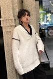 C316MY112P108冬装新款V领设计时尚百搭针织衫毛毛衣个性网红，男装针织衫/毛衣，电商C316
