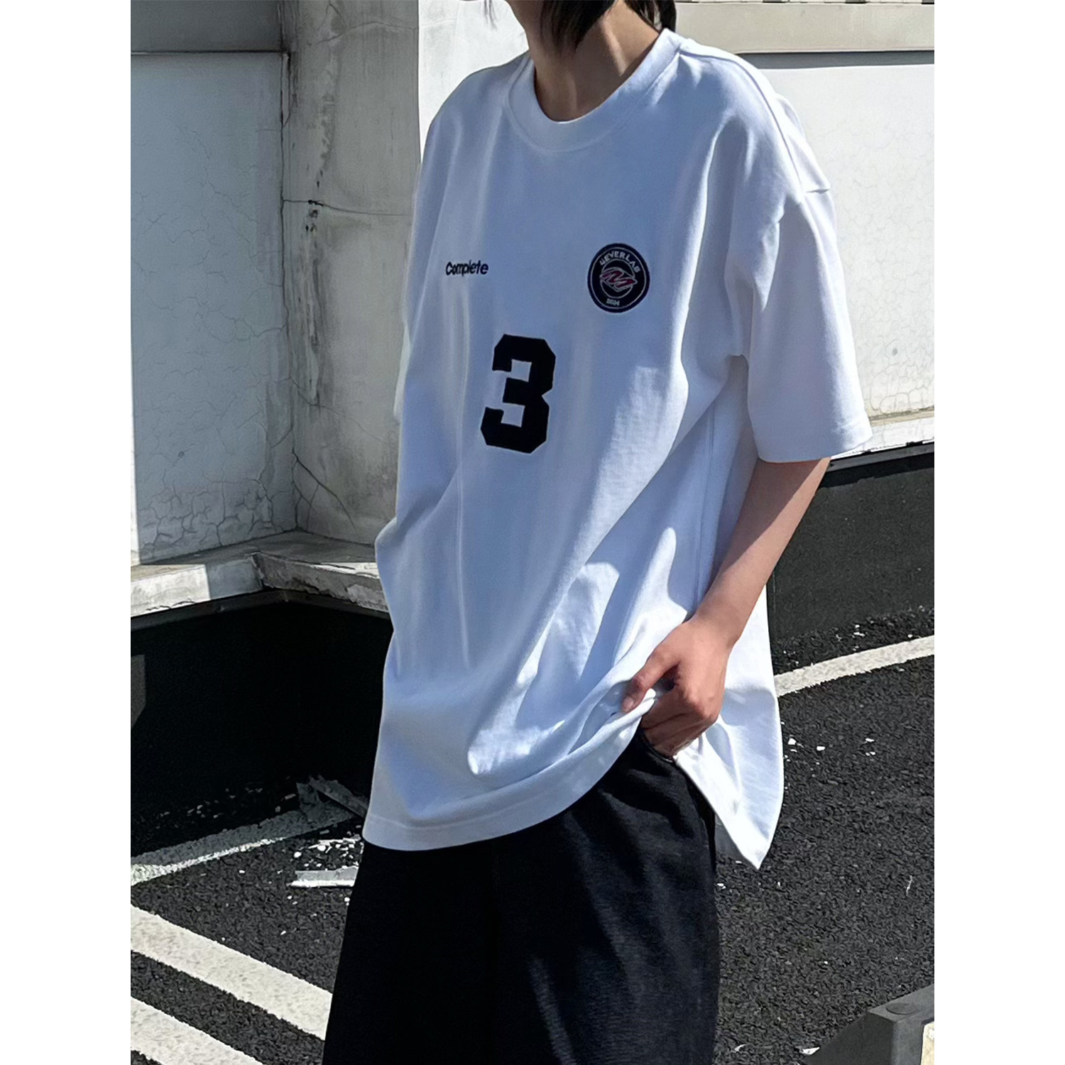 C316TH410P48夏装新款短袖T恤时尚短袖刺绣运动tee学院宽松,男装T恤,电商C316