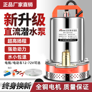 直流潜水泵48V60V72伏家用电动车水泵12V24V瓶小型农田灌溉抽水机