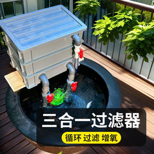 超静音鱼缸过滤器过滤净水循环水泵净水器三合一增氧泵一体氧气泵