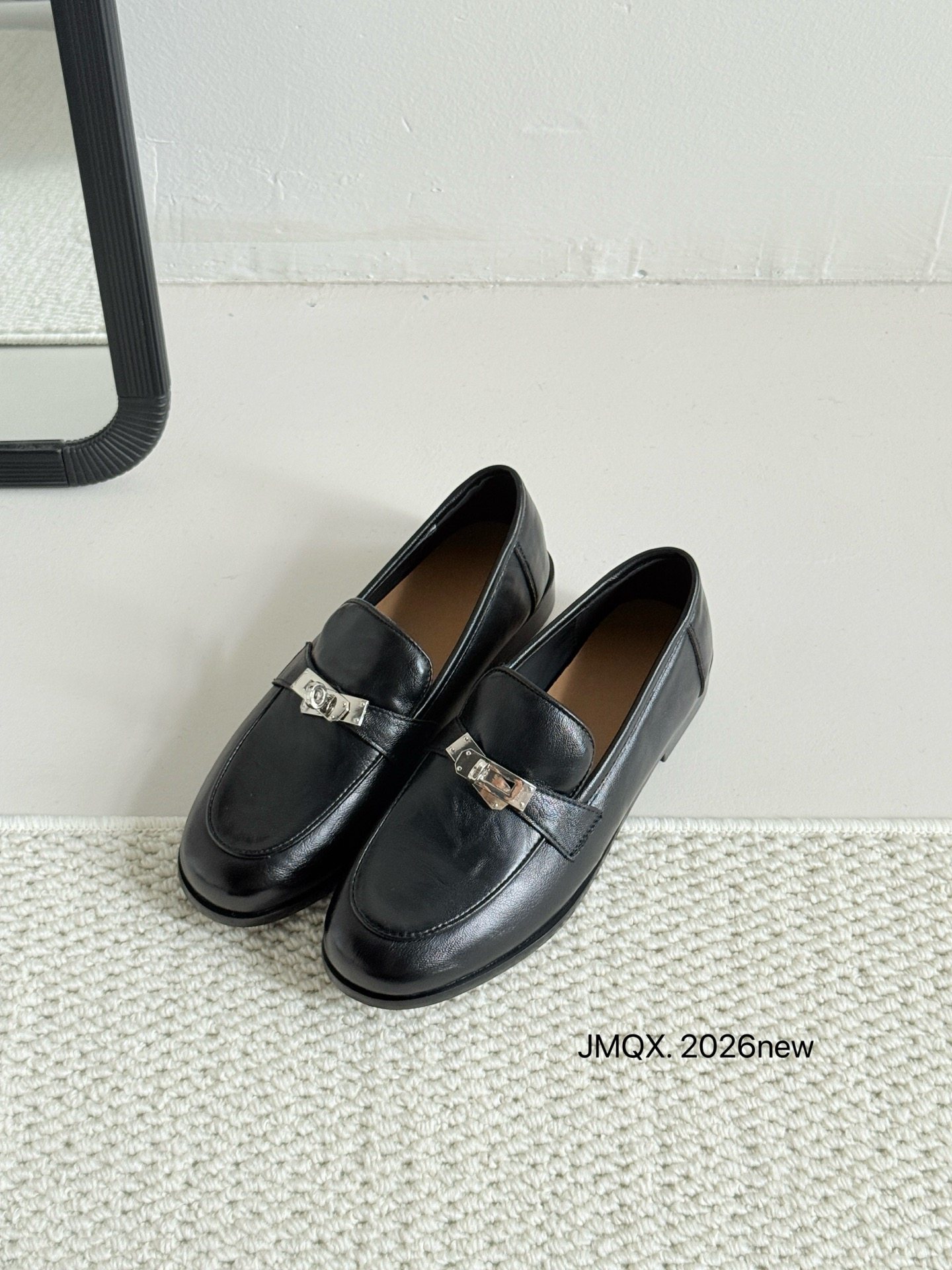 真皮乐福鞋女2026春款韩版百搭平底一脚蹬搭扣小皮鞋单鞋豆豆鞋潮,女鞋,乐福鞋（豆豆鞋）,淘宝优惠券,粉丝福利购,淘宝优惠卷