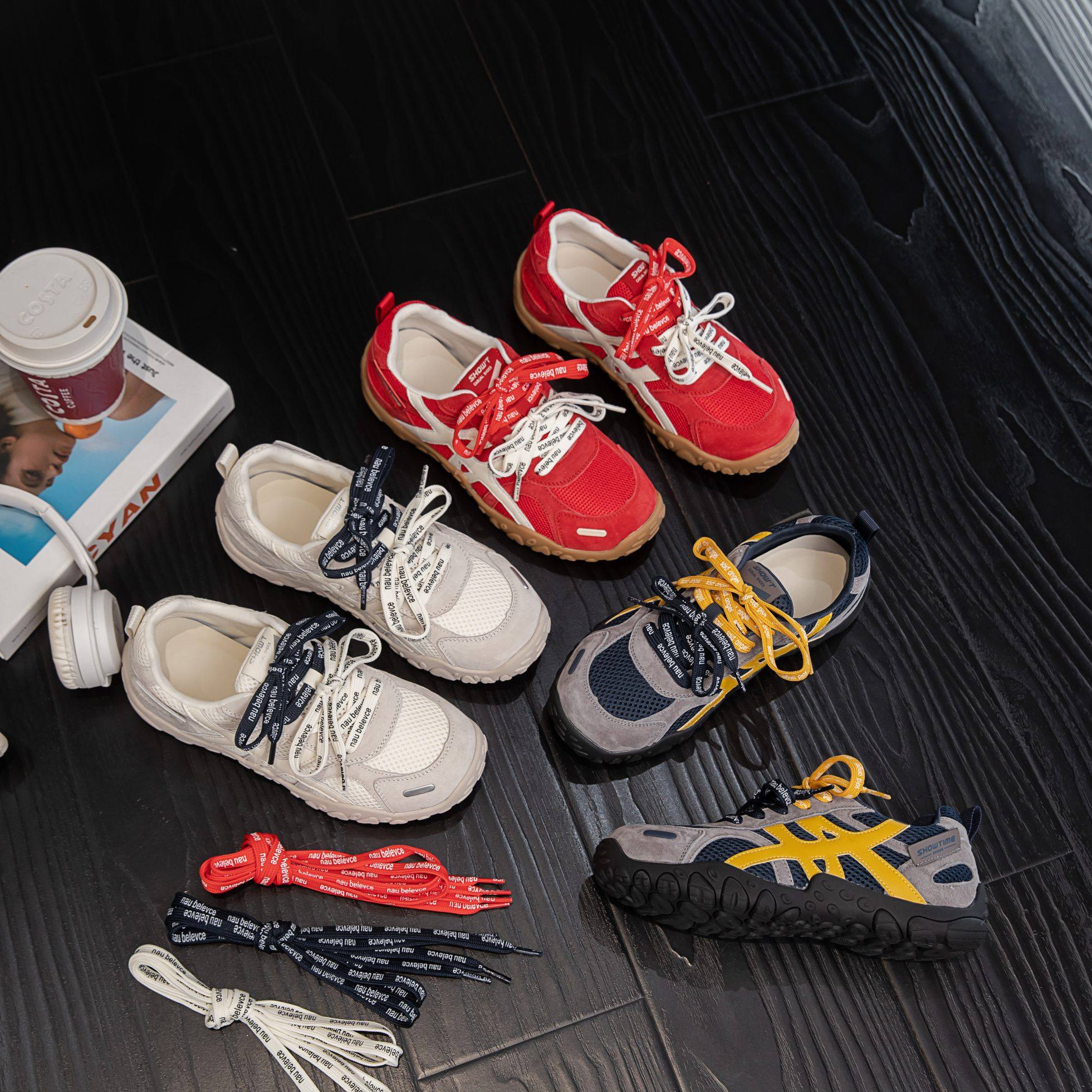 时尚厚底真皮德训鞋女2026春款韩版百搭系带休闲鞋跑步鞋运动鞋潮,女鞋,时尚休闲鞋,淘宝优惠券,粉丝福利购,淘宝优惠卷