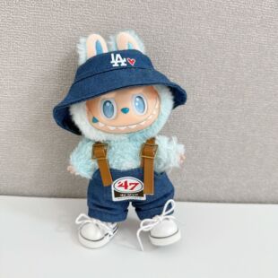 一二三代钥匙扣拉布布衣服爱心LA套装 仅衣服 帽子挂件LABUBU着替