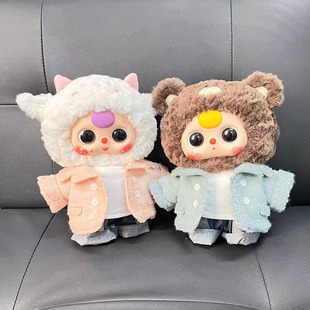 娃三岁400%大体搪胶玩偶秋冬四扣羊羔毛套装公主风香风裙系列娃衣