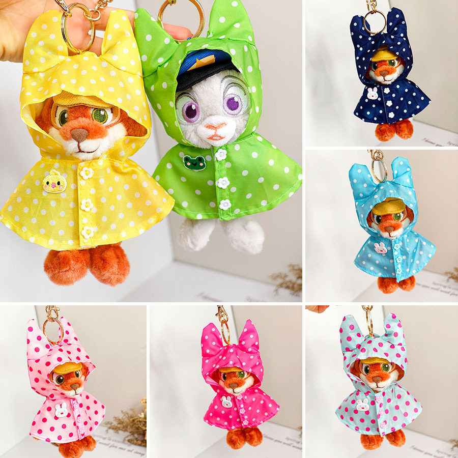 我们是尼克小狐狸挂件雨披系列钥匙扣朱迪防水雨衣外出雨衣糖果色