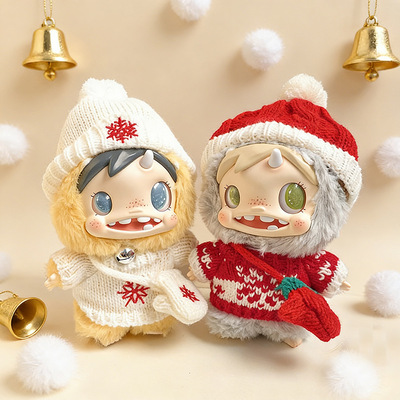 宝拉POLAR怪物收藏系列毛绒挂件玩偶娃衣配饰新年红系列冬日毛衣
