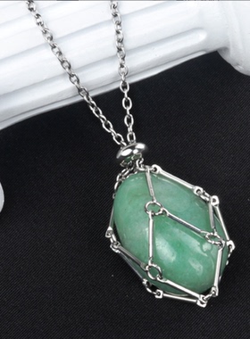 天然水晶石砂金石绿东陵项链