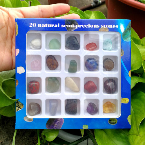 天然水晶标本盒装教学礼物能量石