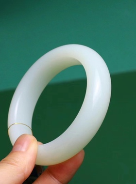 正宗新疆和田玉且末米达料羊脂白玉手镯油糕料藏品级高密度