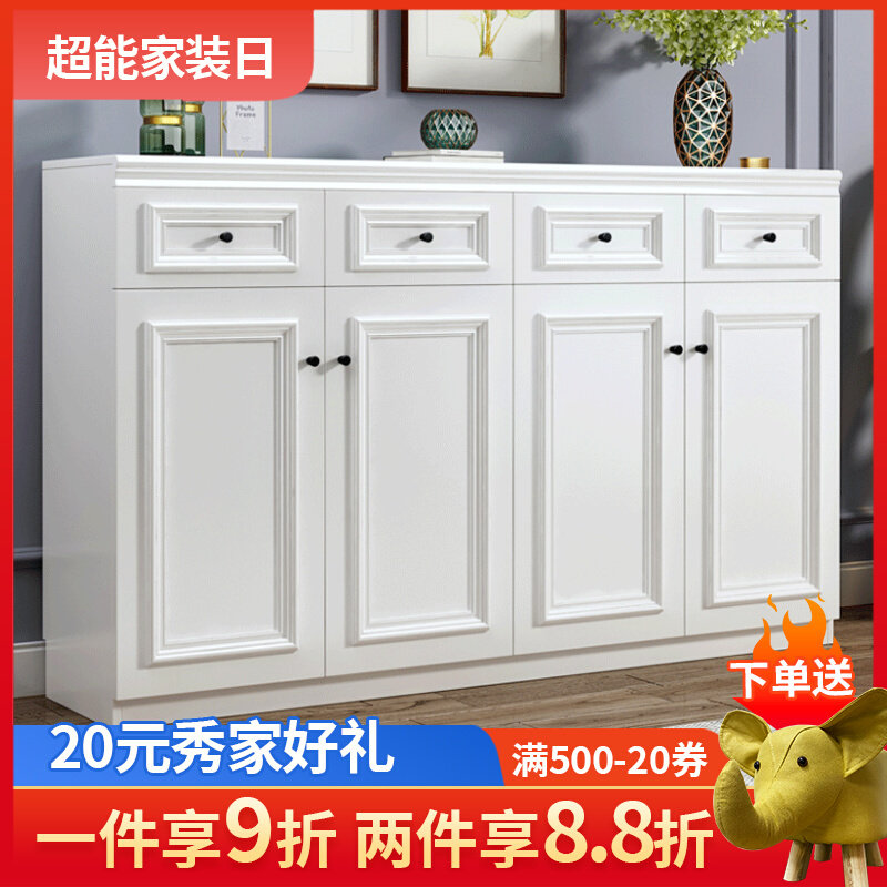 美式鞋柜家用门口大容量阳台储物柜现代入户客厅玄关隔断柜小户型
