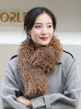 新款滩羊毛磁吸围巾女韩版时尚披肩轻奢百搭围脖毛绒气质毛领