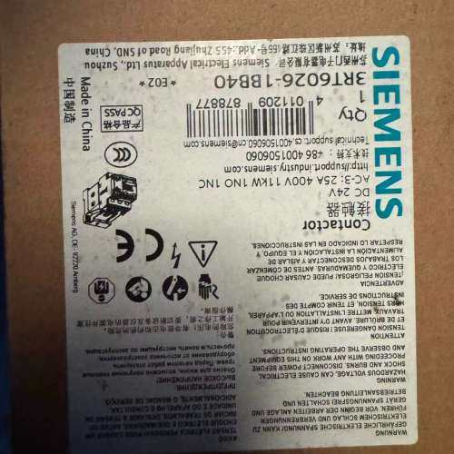 议价接触器3RT6026-1BB40，DC24V电压，11询价