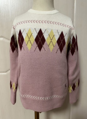 hazzys哈吉斯童装2023秋季线衣厚款女童羊毛针织衫 HZQDGD37CW178