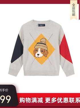 线下同款hazzys哈吉斯童装2022羊毛针织衫男童线衣HZQDBD34CW070