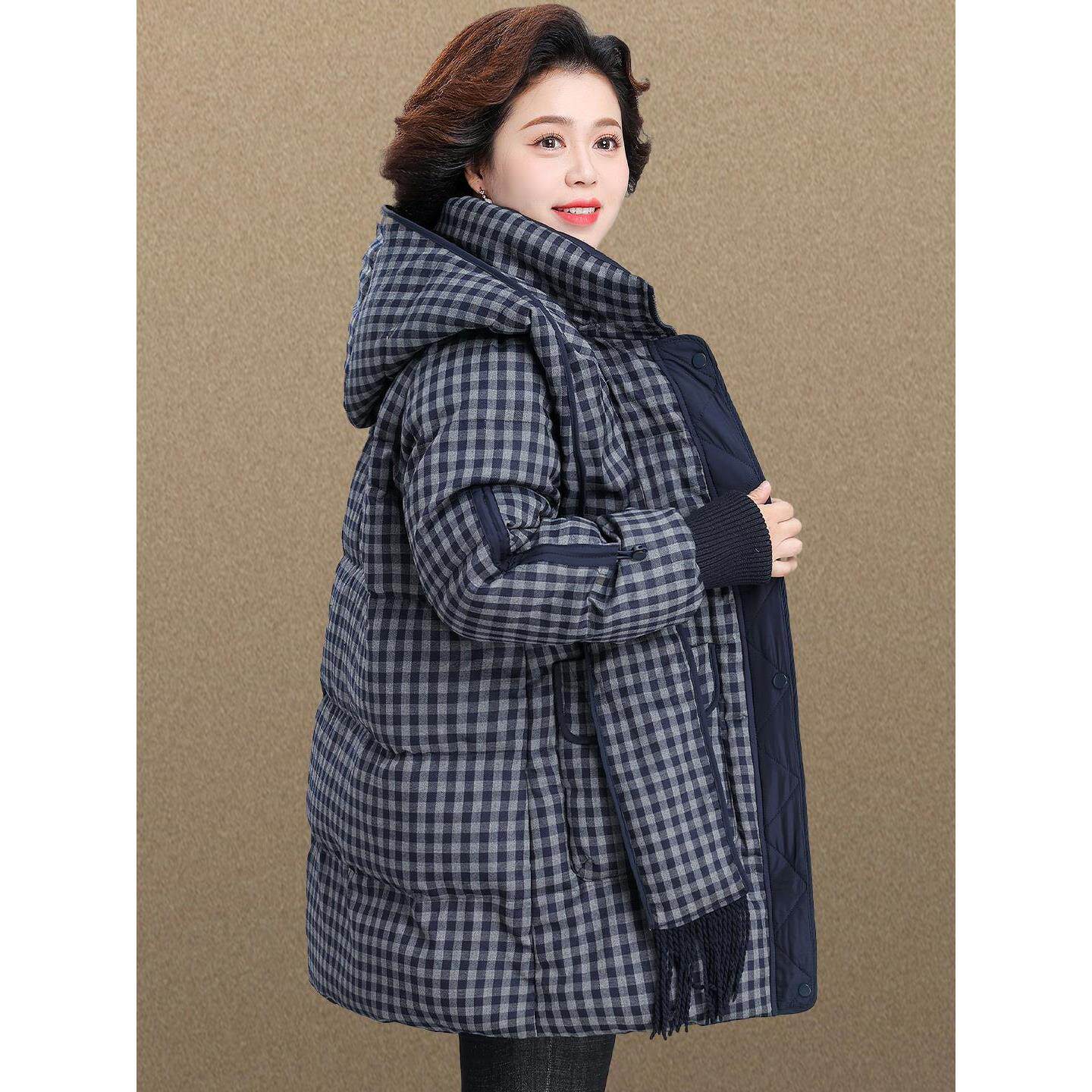 妈妈冬装外套2025新款洋气中老年女装秋冬高级感羽绒服中长款50岁