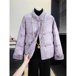 中年妈妈冬装白鸭绒羽绒服2025新款洋气质中老年人女装上衣服外套