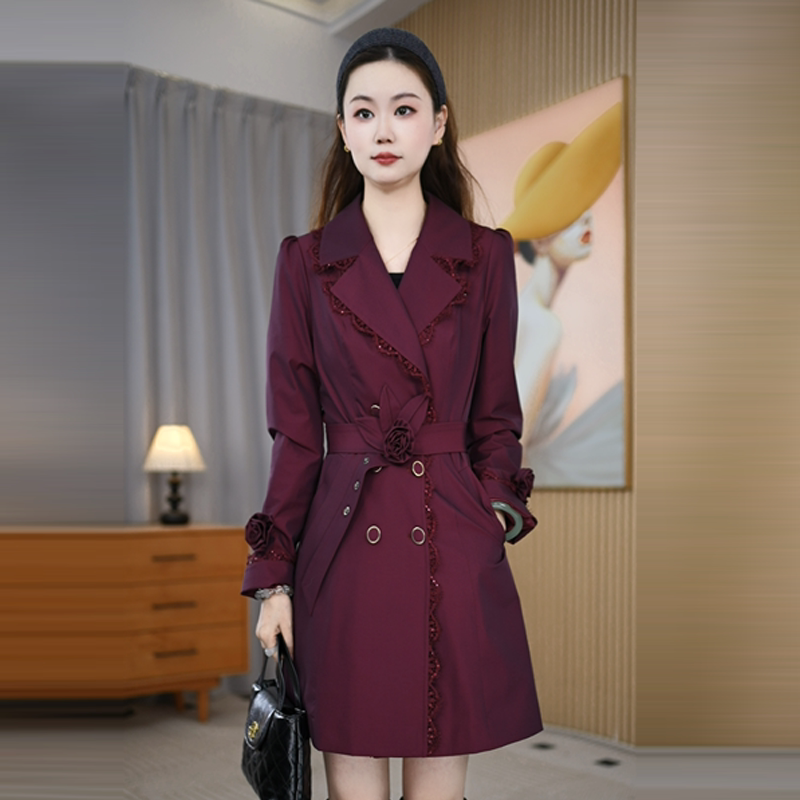 西装领风衣女秋装2026年新款收腰系带小个子女装爆款百搭休闲外套