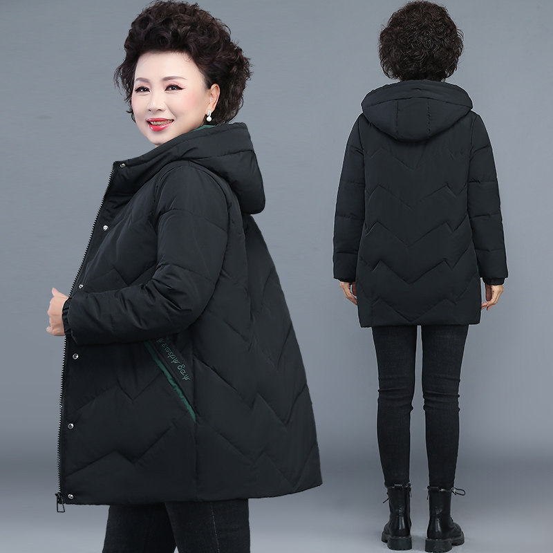 妈妈冬装外套大码胖羽绒棉服50岁中老年人棉袄女2025新款秋冬棉衣