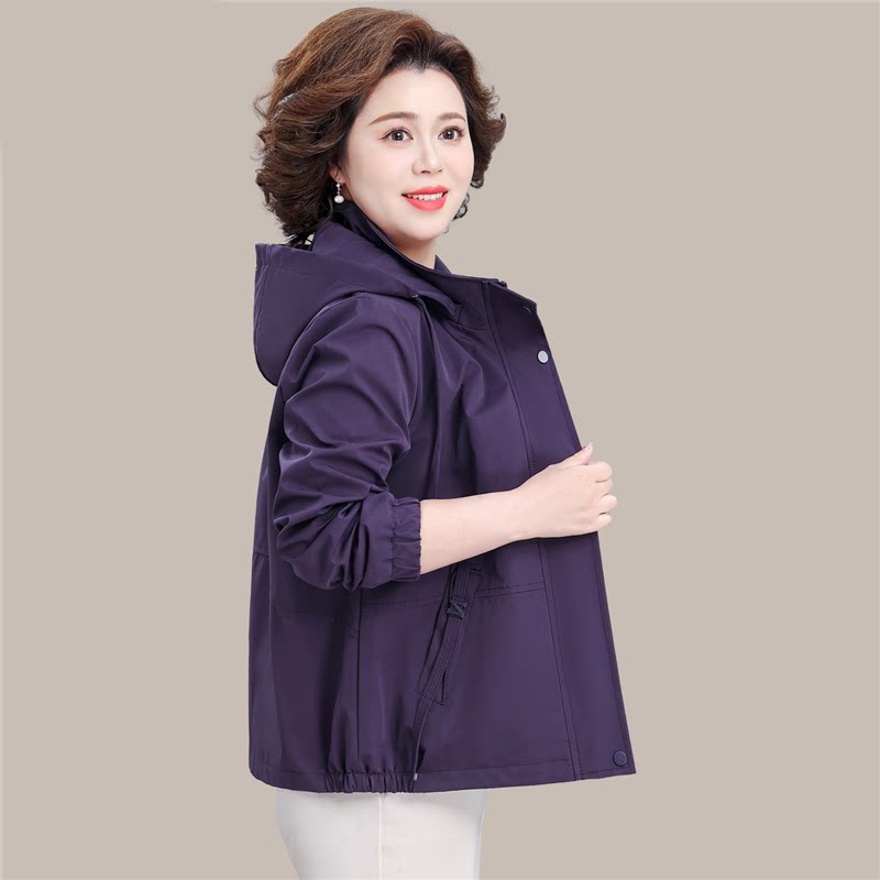 中老年妈妈春装外套洋气风衣2026新款中老年女装大码时尚春秋衣服