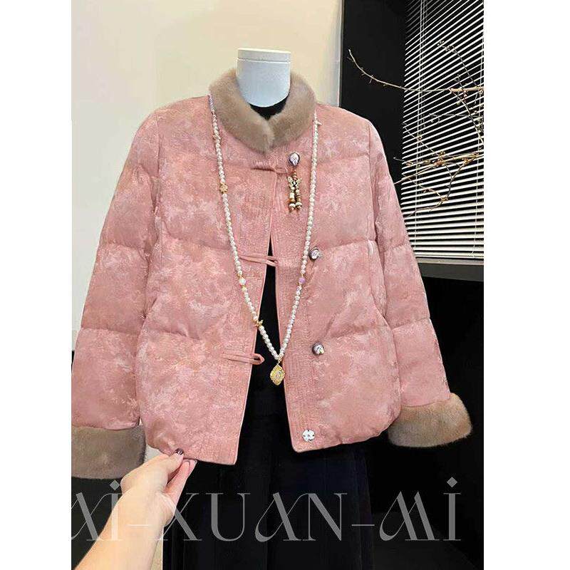妈妈新中式国风紫色羽绒服冬季新款时尚年轻中年女装高贵毛领外套