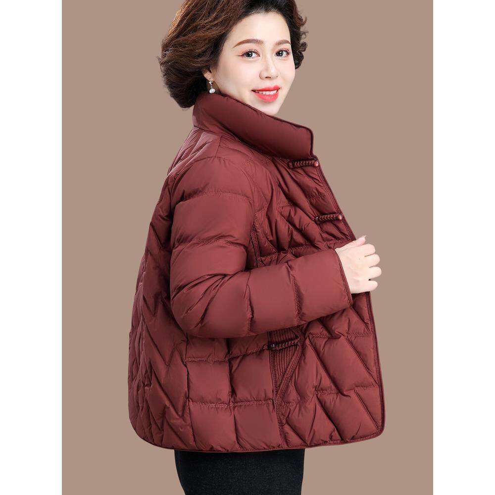 妈妈冬装羽绒棉服短款2025新款中老年女装秋冬装时尚外套大码棉袄