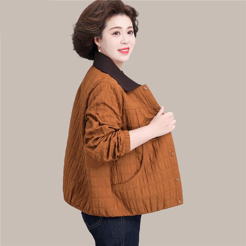 妈妈短款风衣翻领夹克2026新款中老年女装春装外套阔太太洋气上衣