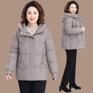 棉衣棉服女款冬季2026新款中年妈妈加厚保暖连帽短款女士棉袄外套