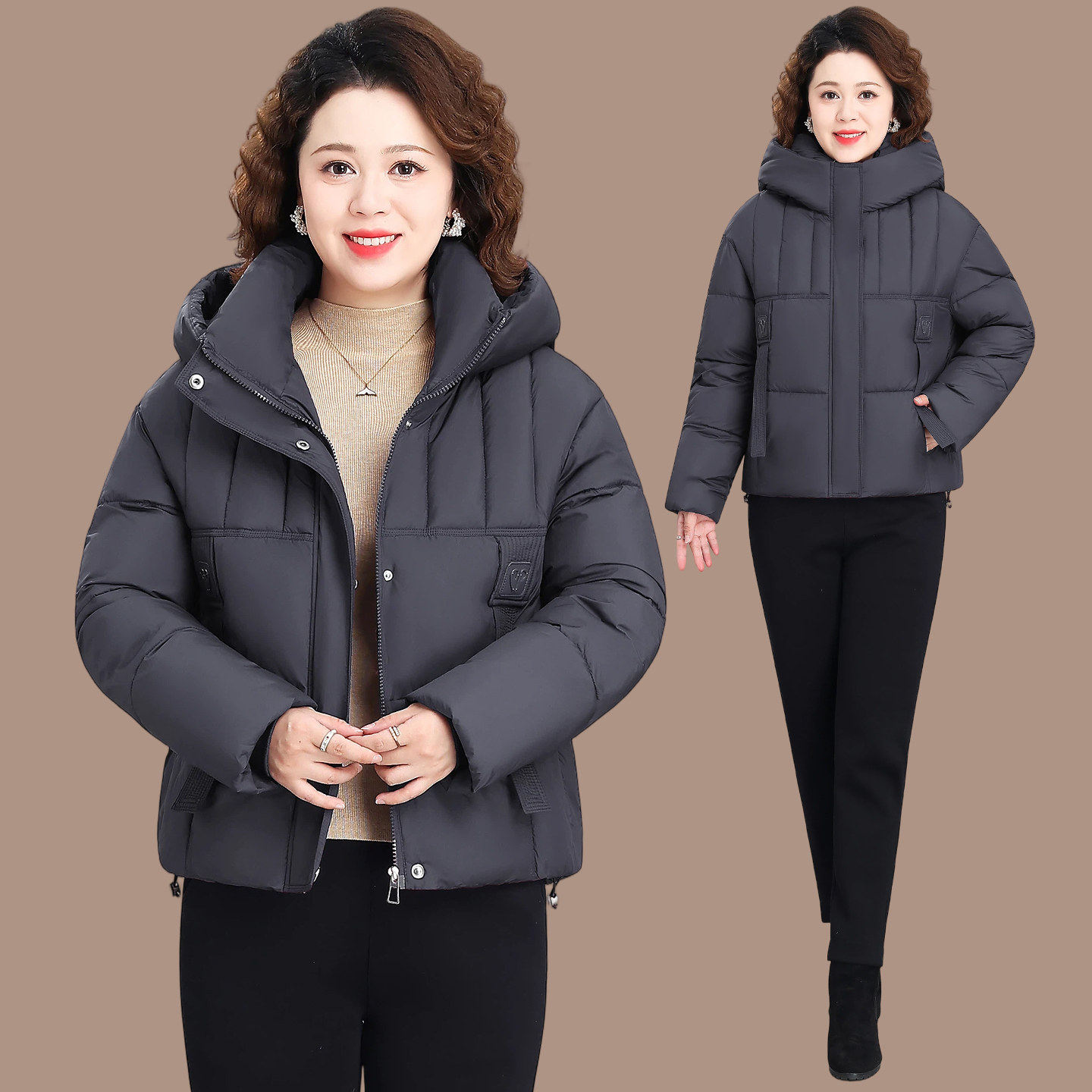 时尚短款防风立领加厚棉服棉衣外套女2026冬季新款小个子保暖棉袄